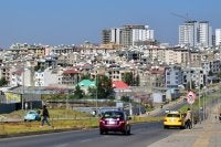 Water tanks dot residential rooftops across Addis Ababa: a symptom of dwindling supply and a warning sign for the city’s future. 