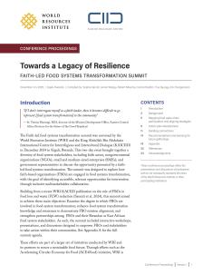Towards a Legacy of Resilience: Faith-led Food Systems Transformation Summit covershot