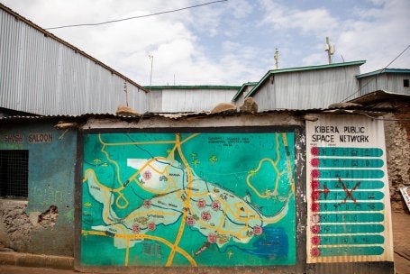 KDI public spaces mapped on the side of a structure.