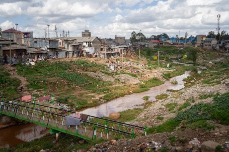 Floods wiped out dense housing near the river in the Mathare neighborhood of Nairobi. 