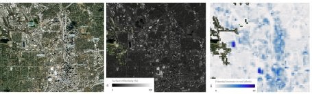 Maps from Cool Cities Lab showing where upgrading to cool, reflective roofs could have the greatest impact on reducing urban heat across Atlanta. 