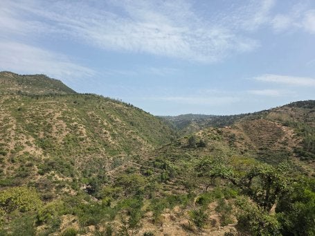 Terraced hillsides in Ethiopia