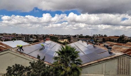 Rooftop solar panels in Kenya