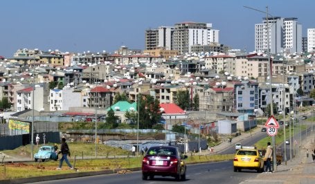Water tanks dot residential rooftops across Addis Ababa: a symptom of dwindling supply and a warning sign for the city’s future. 