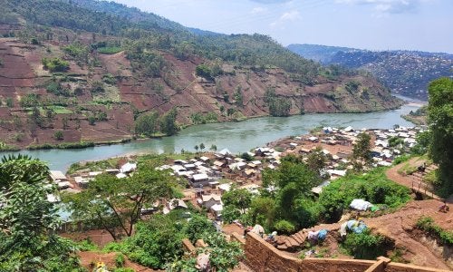 The bare slopes of Bukavu near the Ruzizi I Hydropower Dam